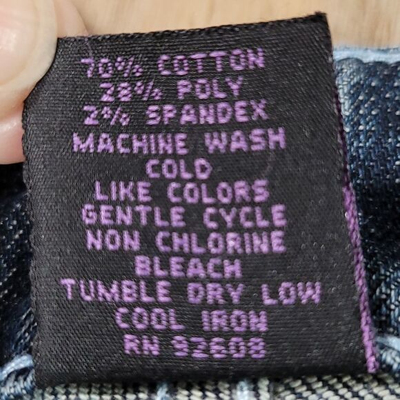 ☔️💜Decoded Blue Jeans w/Rhinestone & Embroidered Back Pockets Size 7/29 - Picture 12 of 12